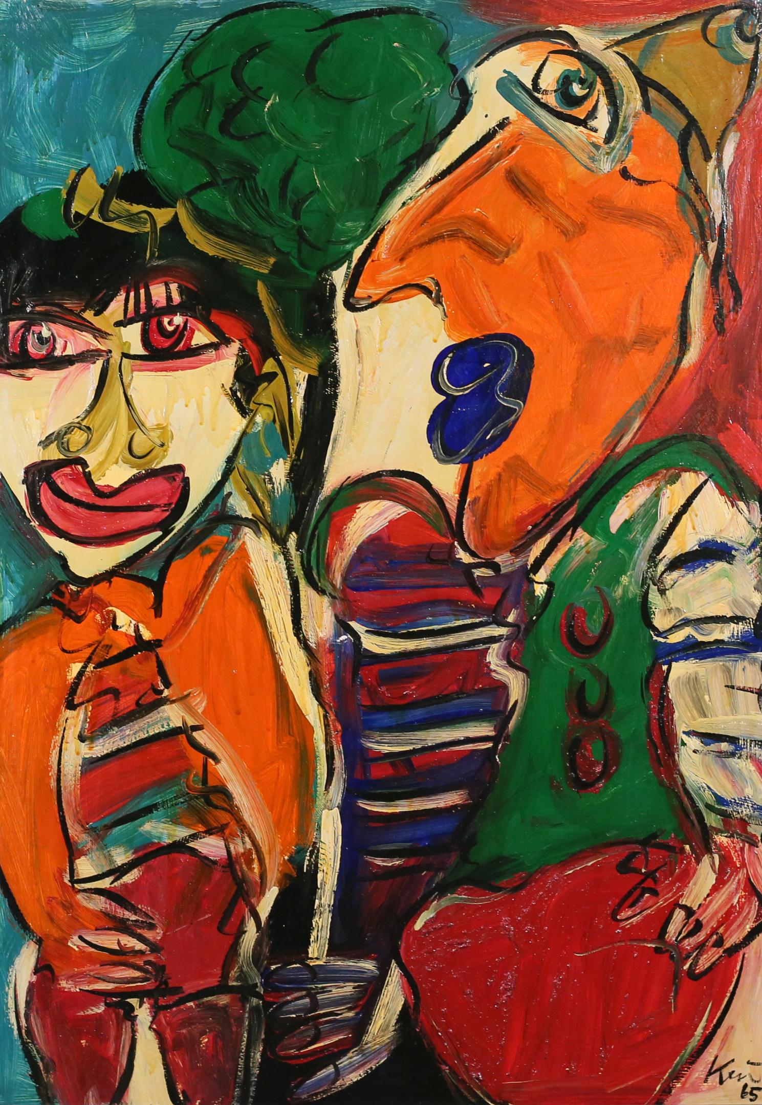 Peter Keil Oil on Board Clowns From Munich (1 of 9)