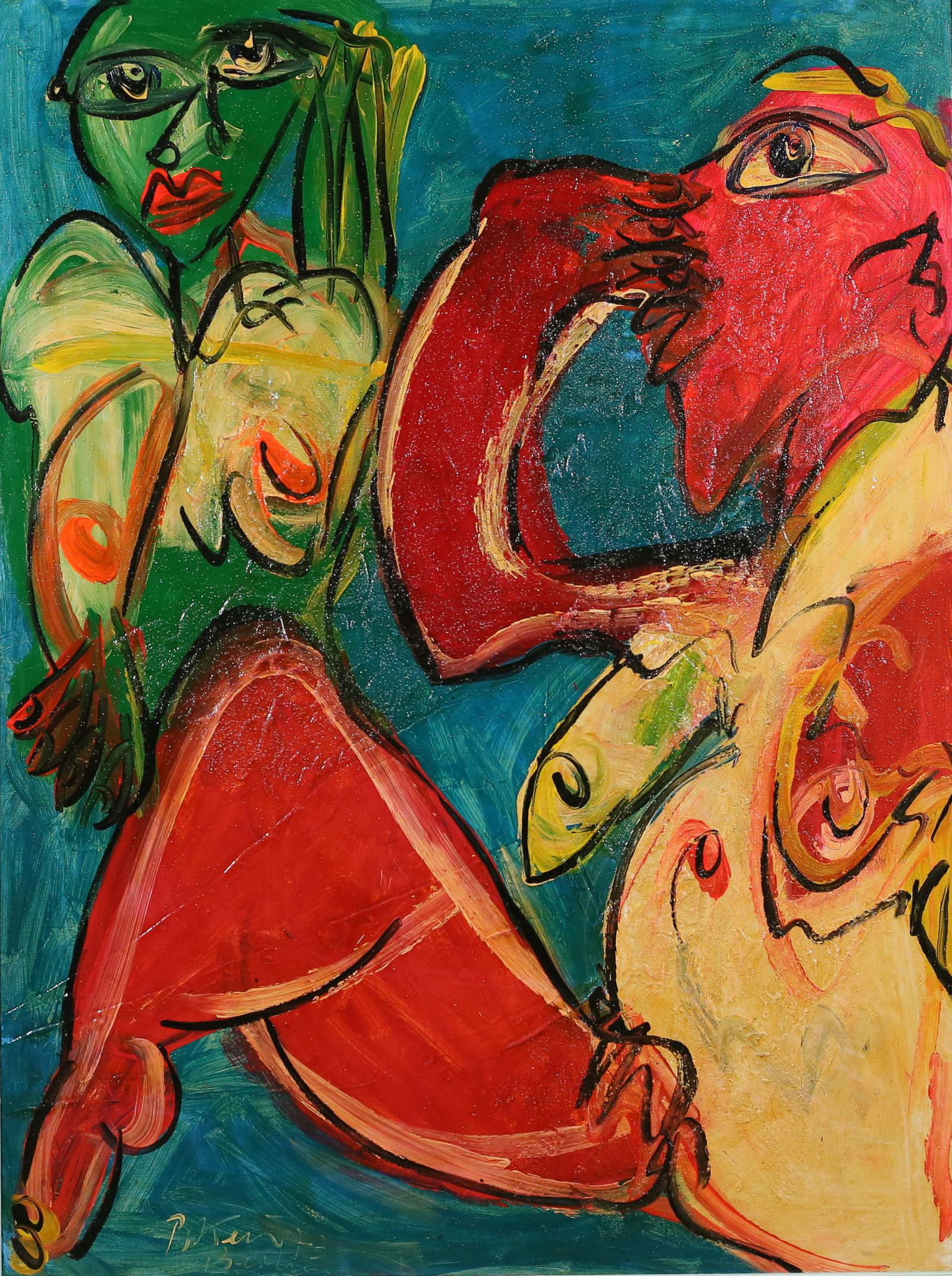 Peter Keil Oil on Canvas Two Nudes (1 of 7)