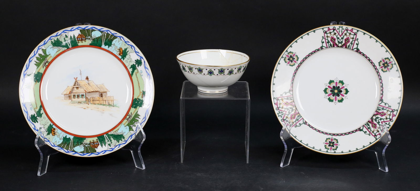 3 Pieces Kornilov Brothers Russian Porcelain (1 of 19)