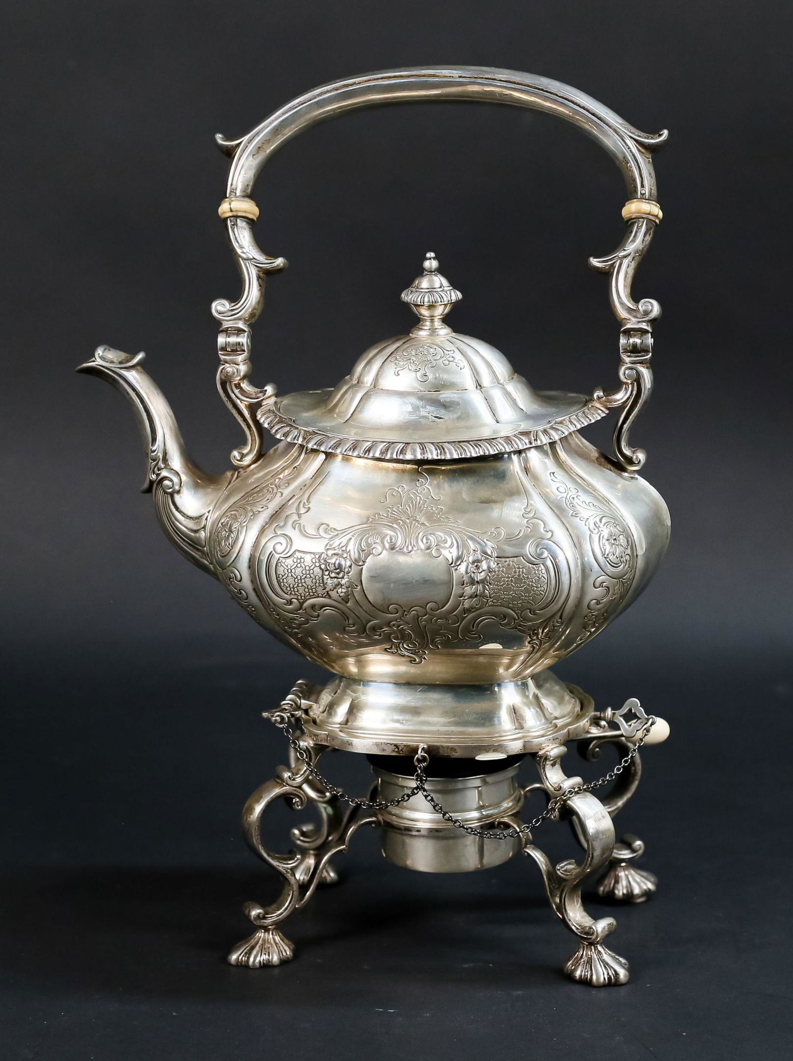 Sterling Silver Tilting Gorham Tea Kettle On Stand (1 of 18)