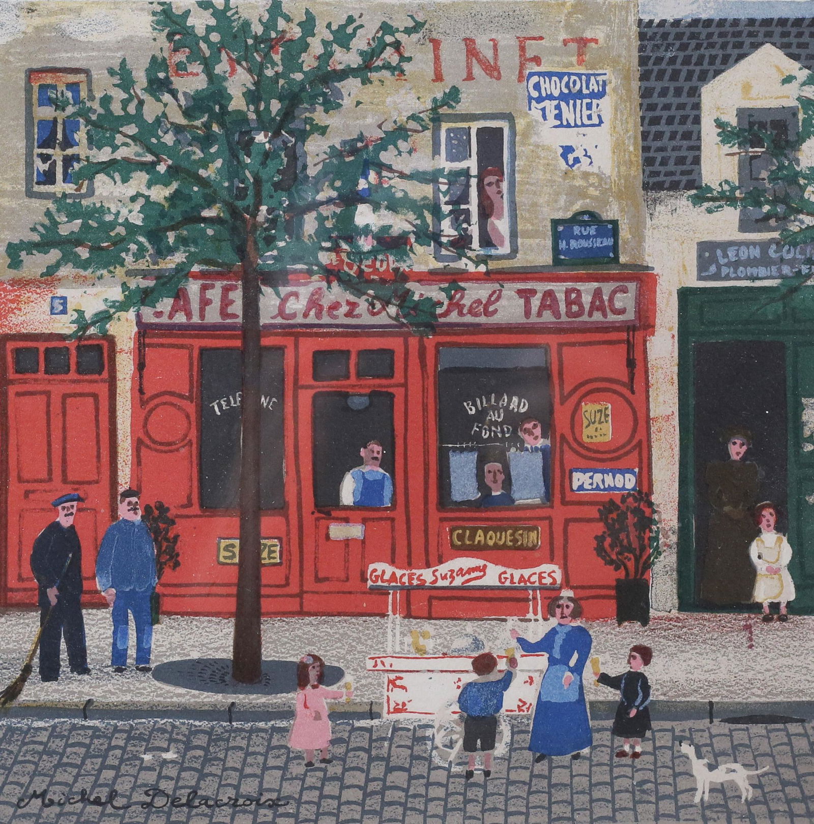 Michel Delacroix Lithograph Au Fond Street (1 of 5)