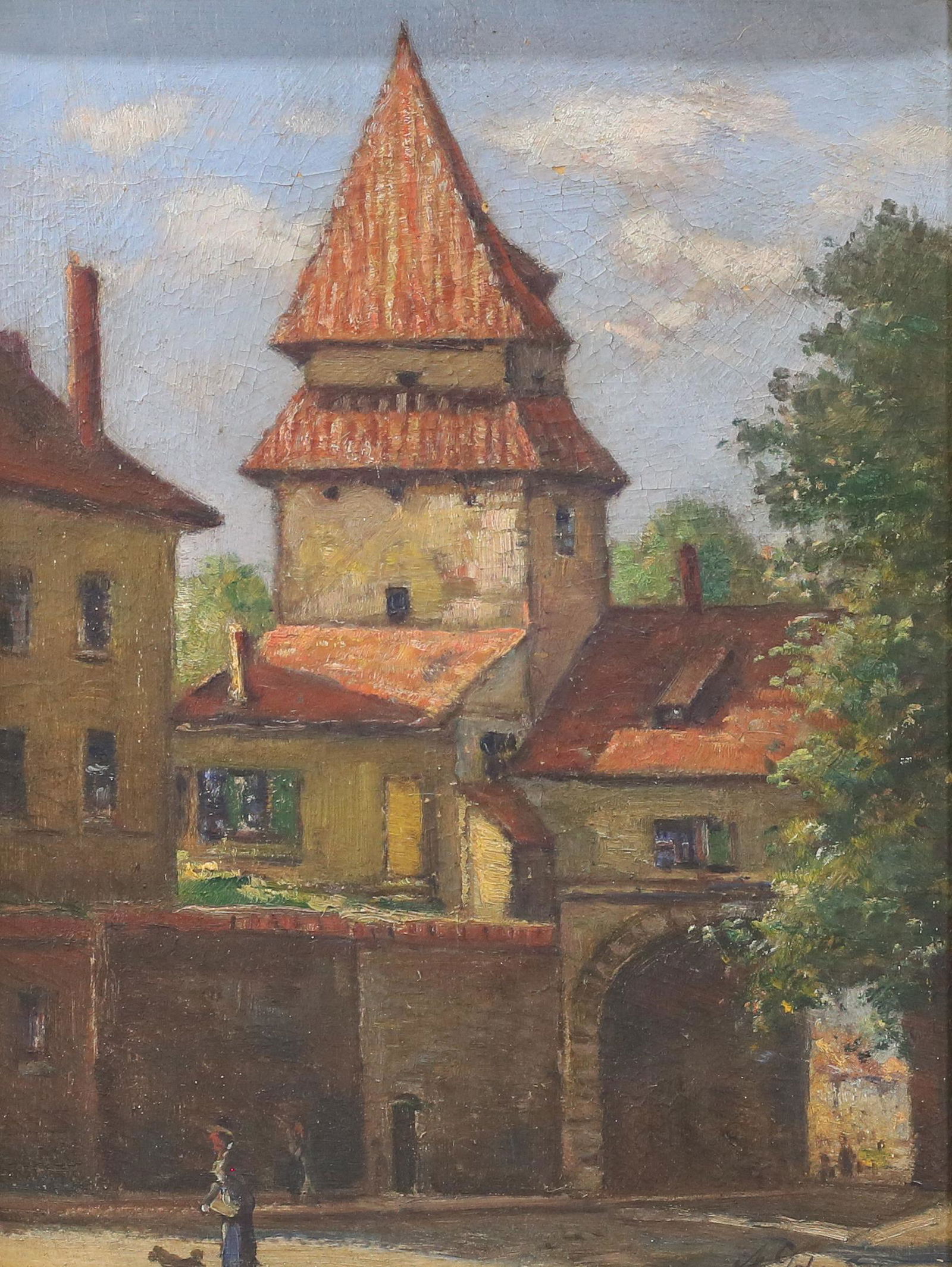 Alfred Gebauer Oil on Board Continental Cityscape (1 of 7)