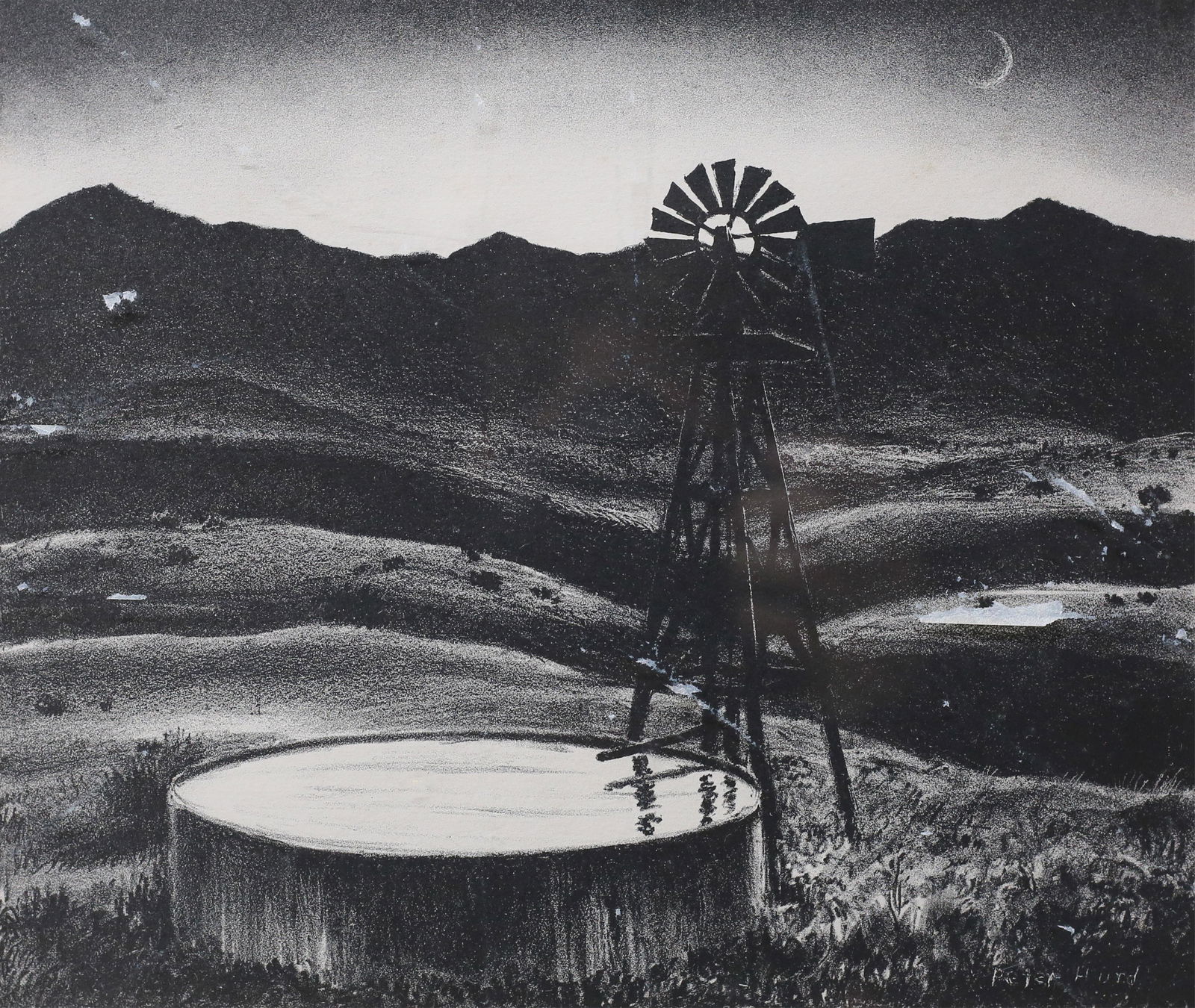 Peter Hurd Lithograph The Water Tank (1 of 5)