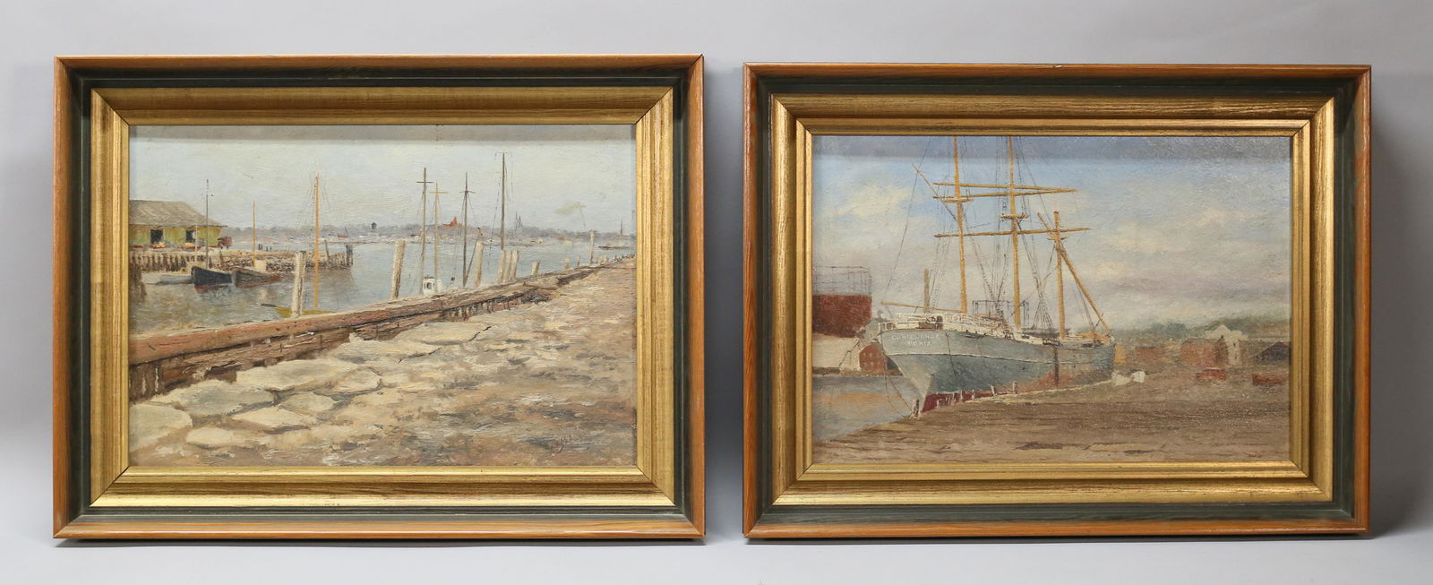 2 F.E. Parlow Oils on Board Harbor Scenes (1 of 9)