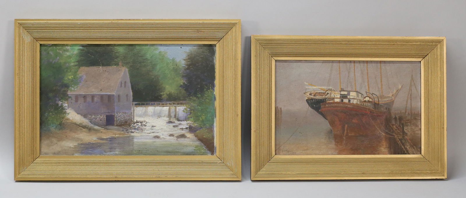 2 F.E. Parlow Oils on Board Harbor & Mill (1 of 9)