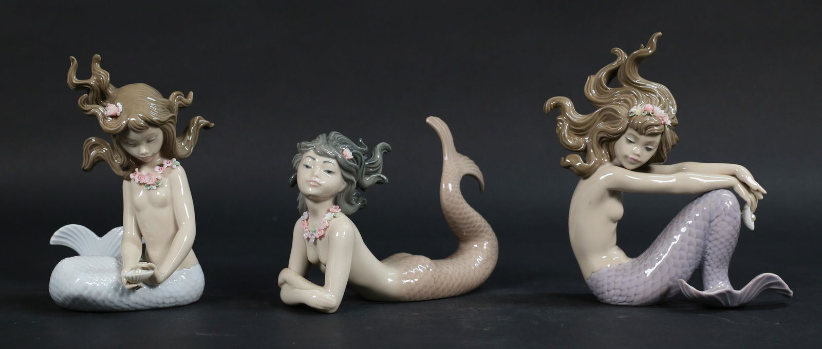 3 Lladro Porcelain Mermaid Figurines (1 of 16)