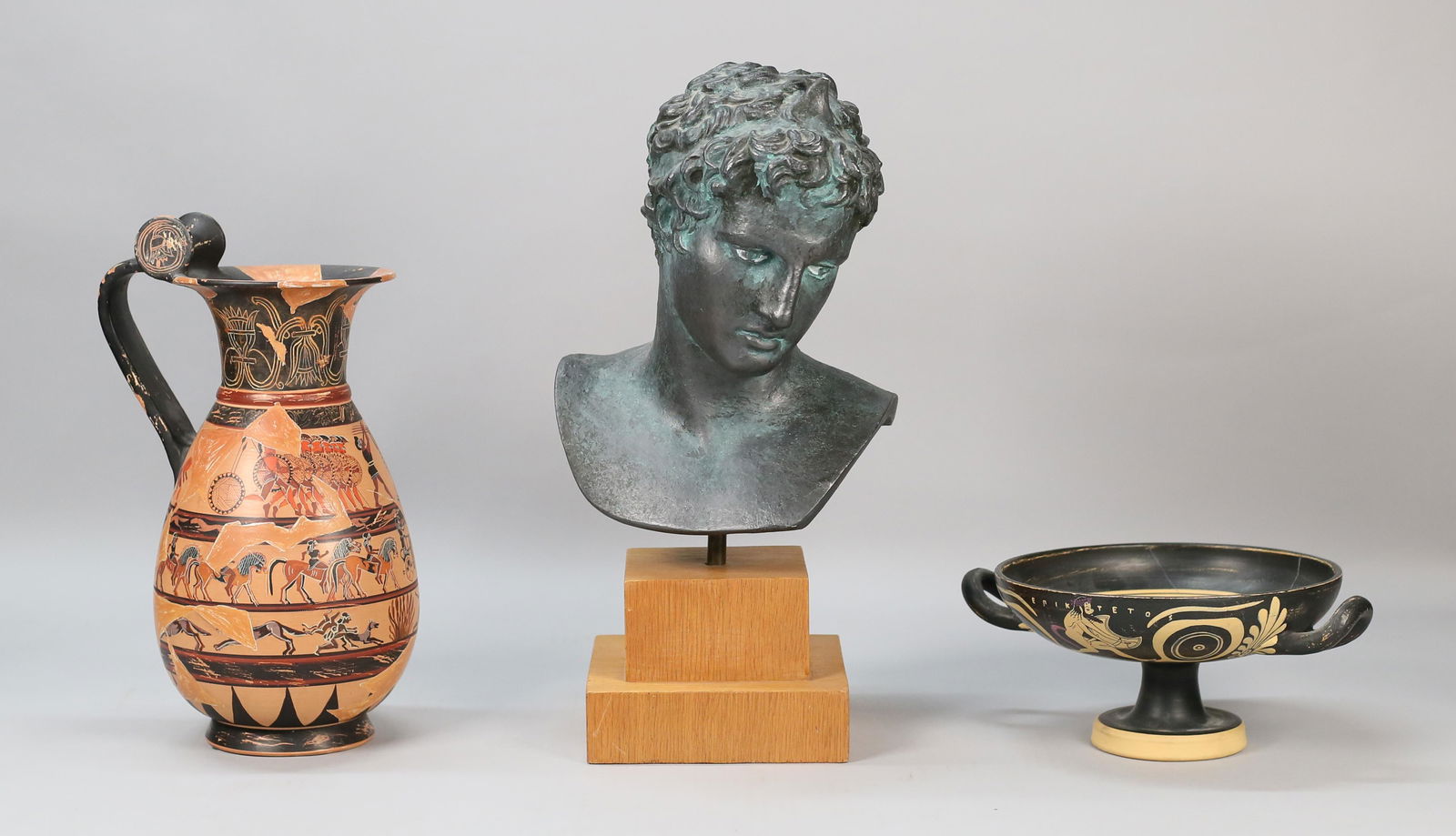 Reproduction Greek Pottery & Bust (1 of 20)