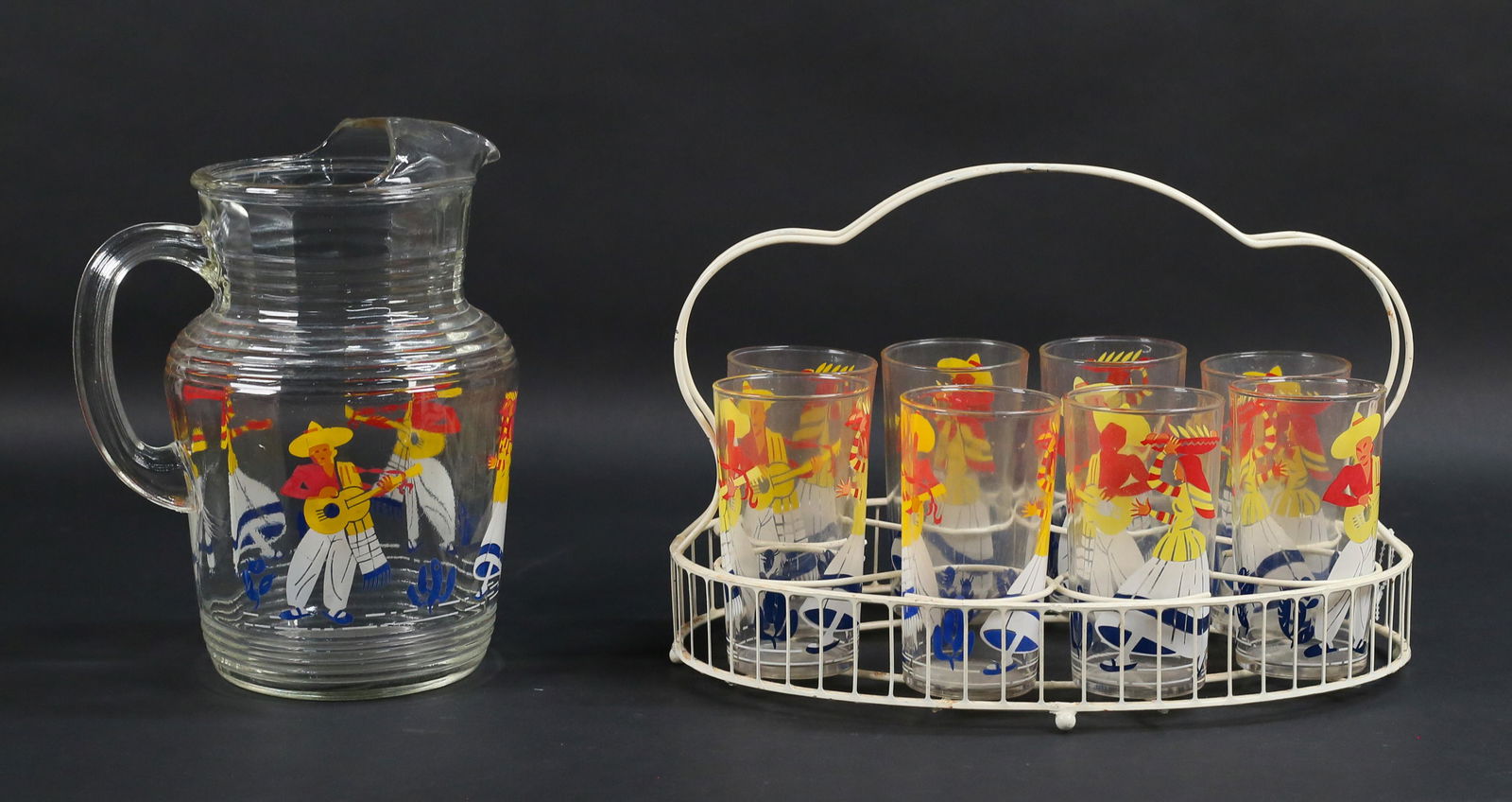 Vintage Glassware With Caddy and Pitcher (1 of 12)