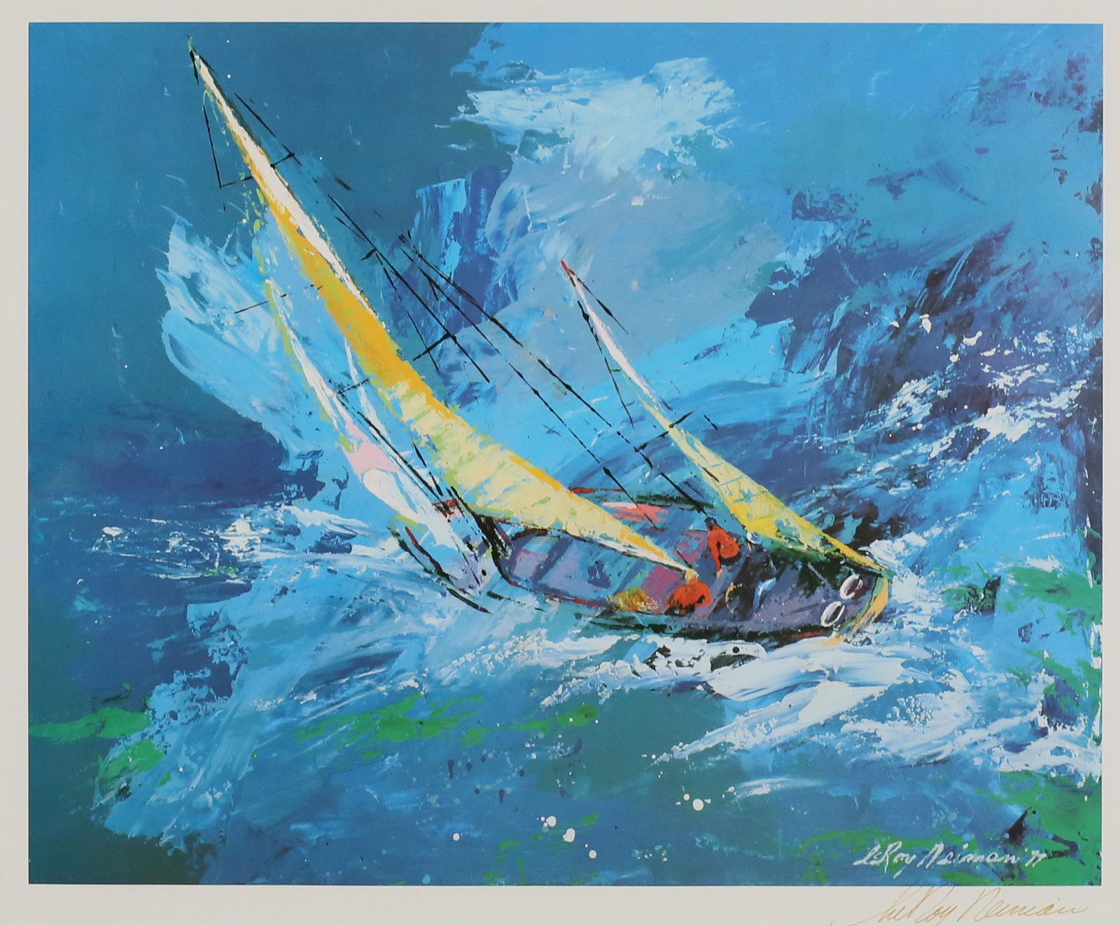 LeRoy Neiman Signed Silkscreen Print Sailing (1 of 5)