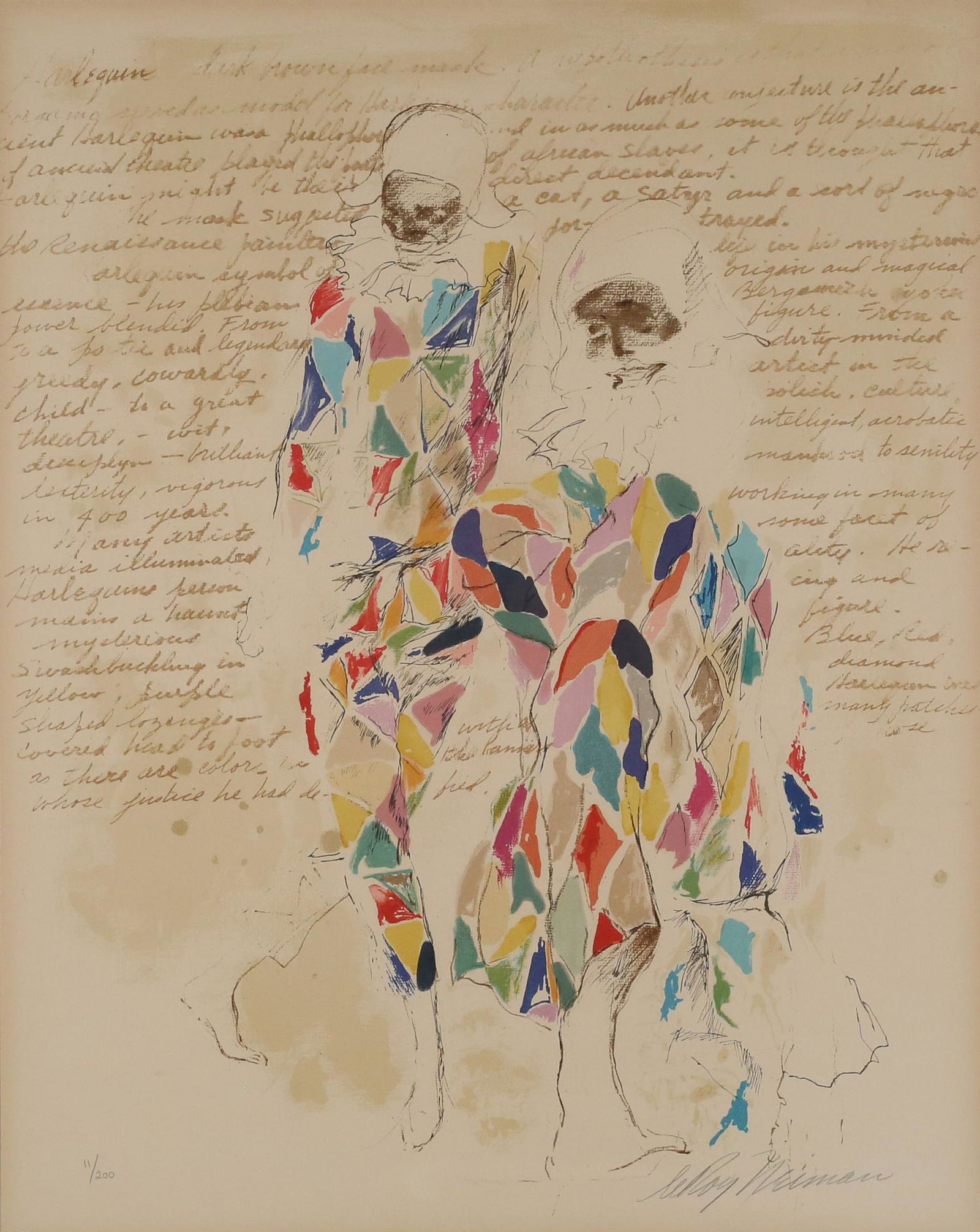 LeRoy Neiman Lithograph, Harlequins (1 of 6)