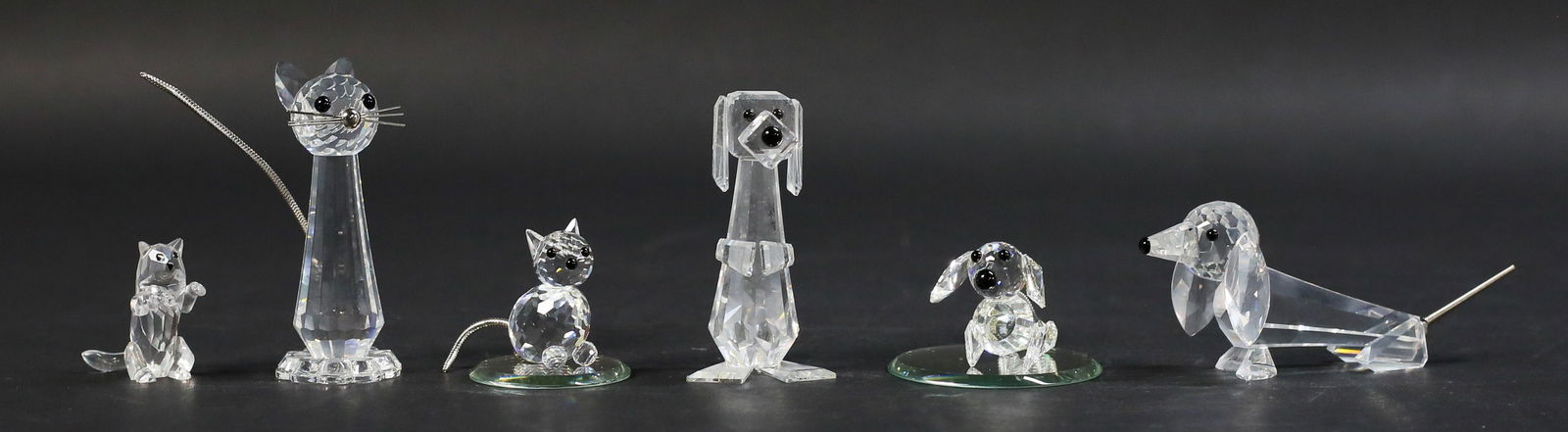 6 Swarovski Crystal Figurines Cats & Dogs (1 of 20)
