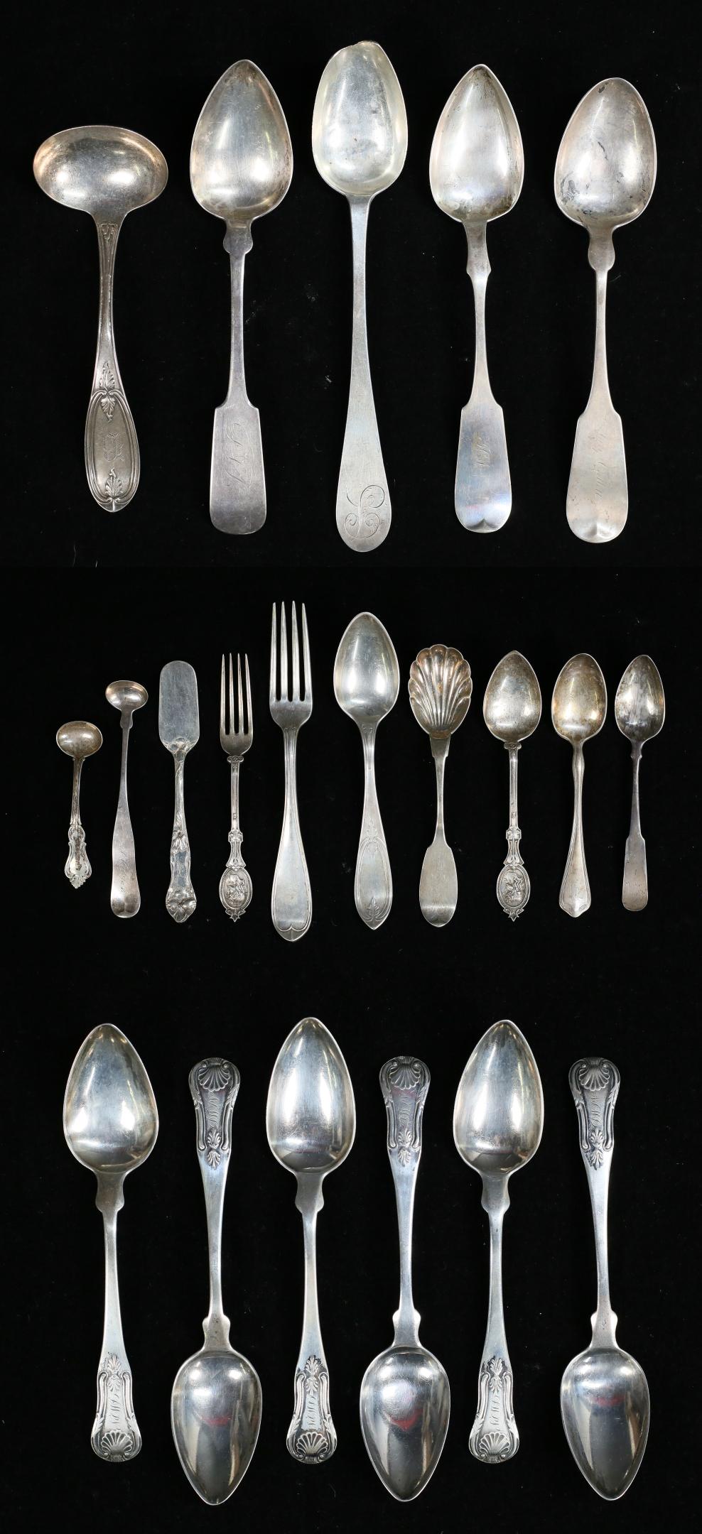 Lot of Coin Silver Flatware (1 of 20)
