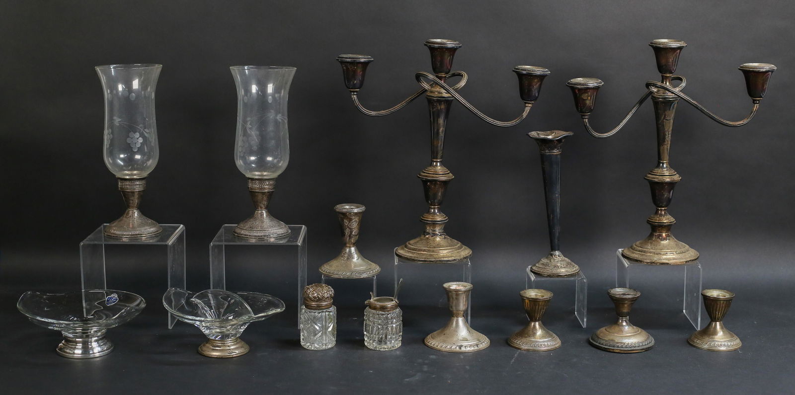 Lot of Weighted Sterling and Sterling Glassware (1 of 20)