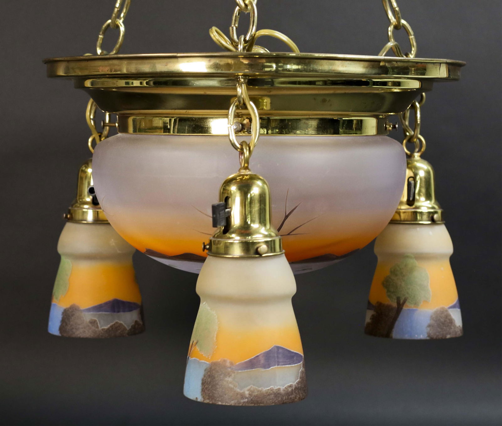 Hand Painted 4 Light Ceiling Fixture (1 of 12)