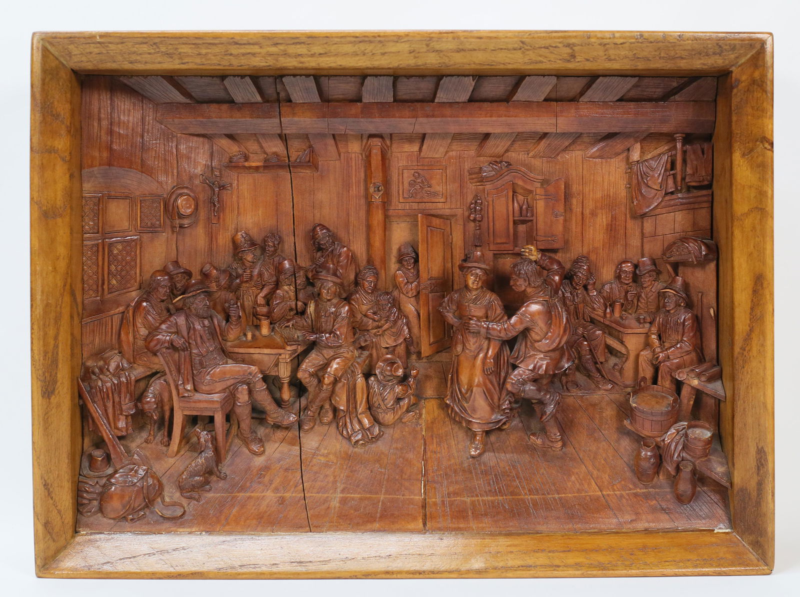 High Relief German Carved Wood Plaque (1 of 18)