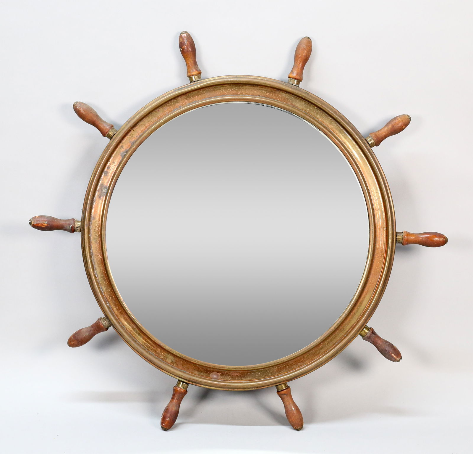 Copper Ship's Wheel Mirror (1 of 4)