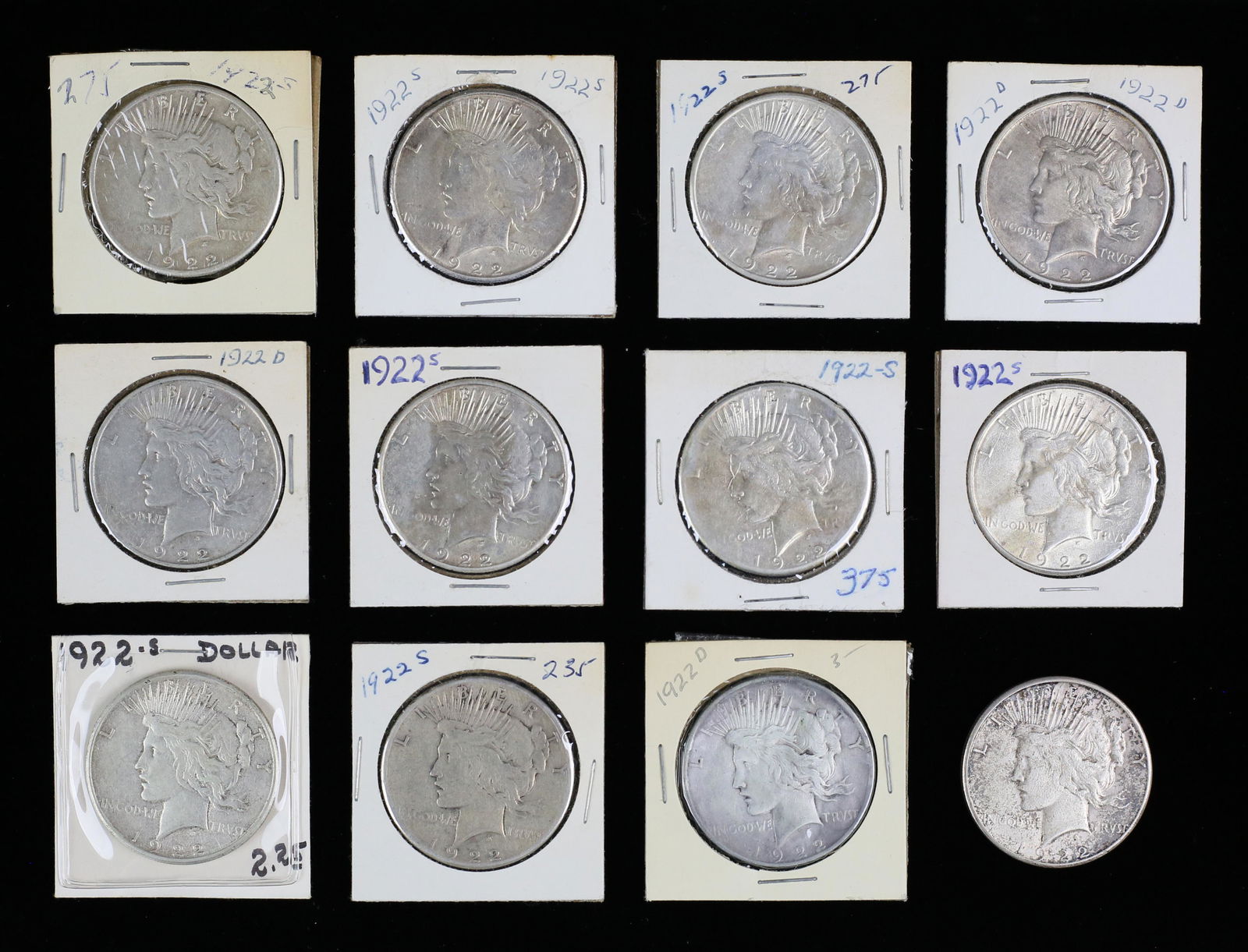 12 1922 Peace Silver Dollars (1 of 8)