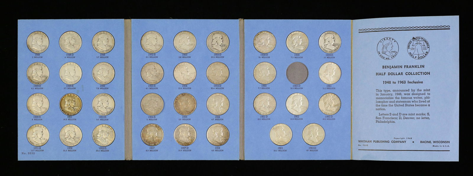 35 Franklin Half Dollars Near Full Run 1948-1963 (1 of 5)