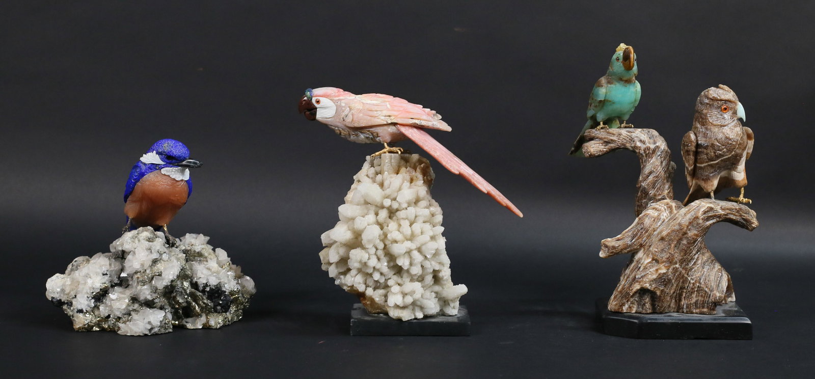 Four Carved Stone Bird Sculptures on Bases (1 of 20)