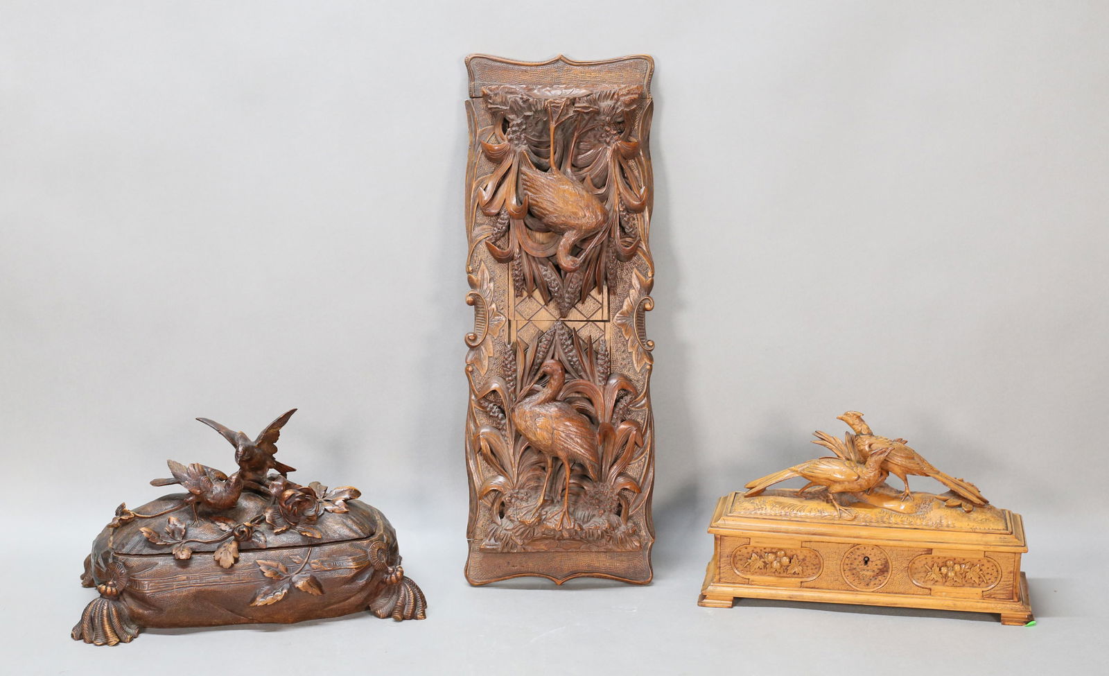 Grouping of Three Carved Black Forest Items (1 of 20)