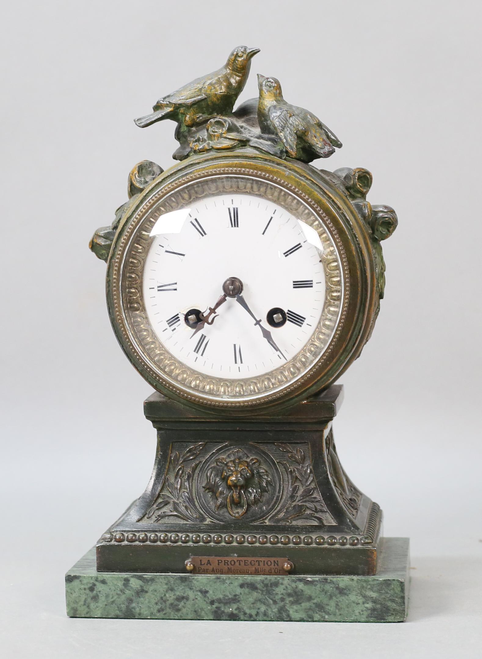 Patinated Bronze Clock After Auguste Moreau (1 of 11)
