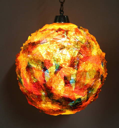 Mid Century Spun Fiberglass Hanging Light