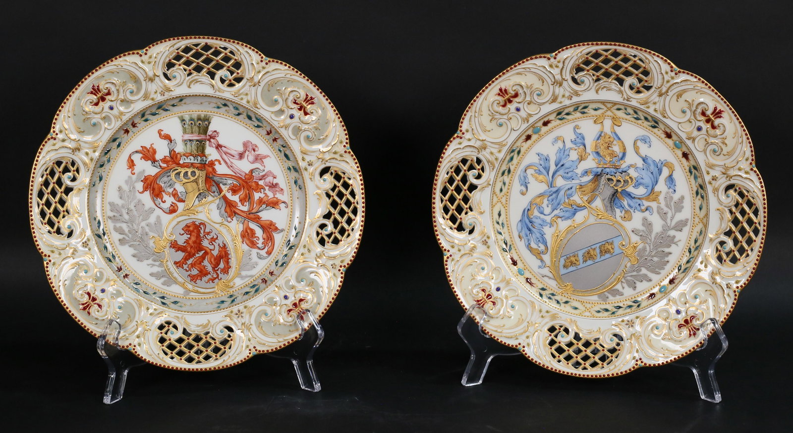 Pair of KPM Porcelain Armorial Plates (1 of 11)