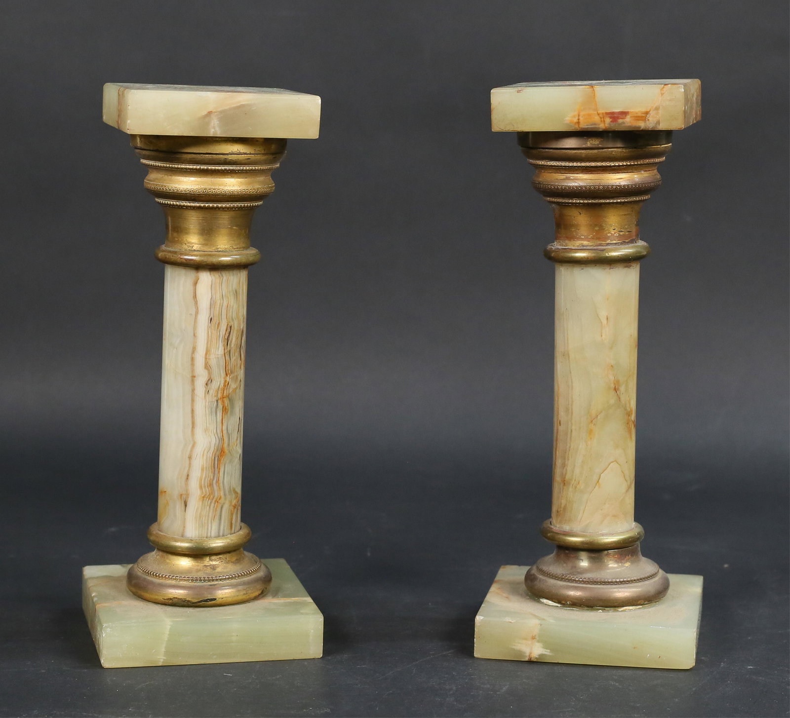 Pair of Onyx & Brass Pedestals (1 of 13)