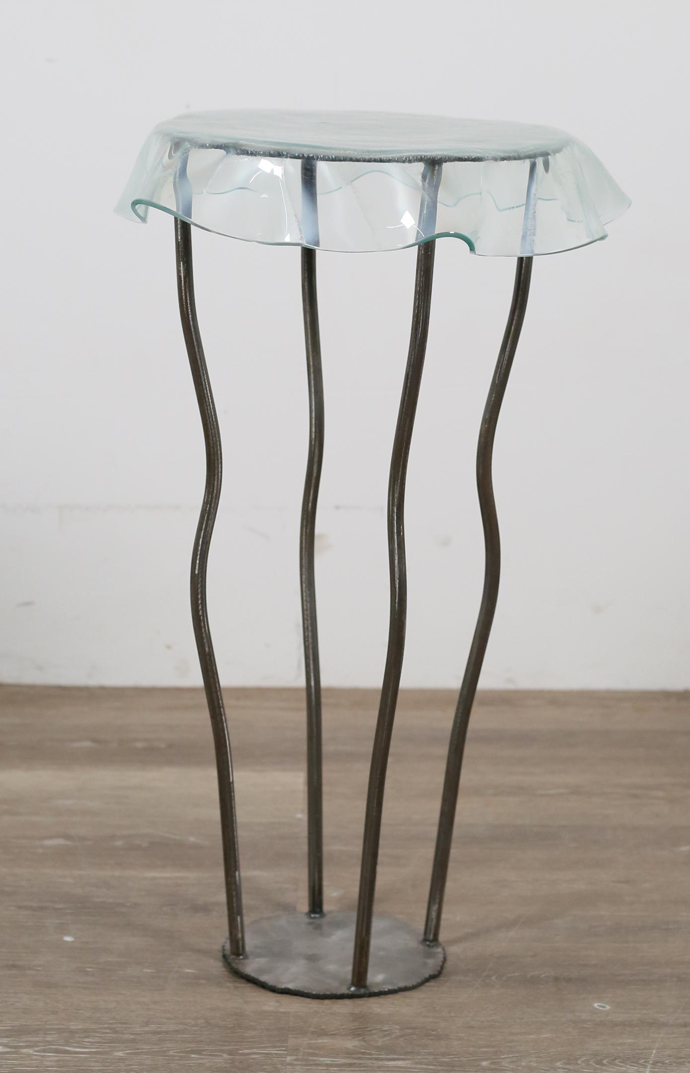 Hollywood Regency Style Metal and Glass Side Table (1 of 9)