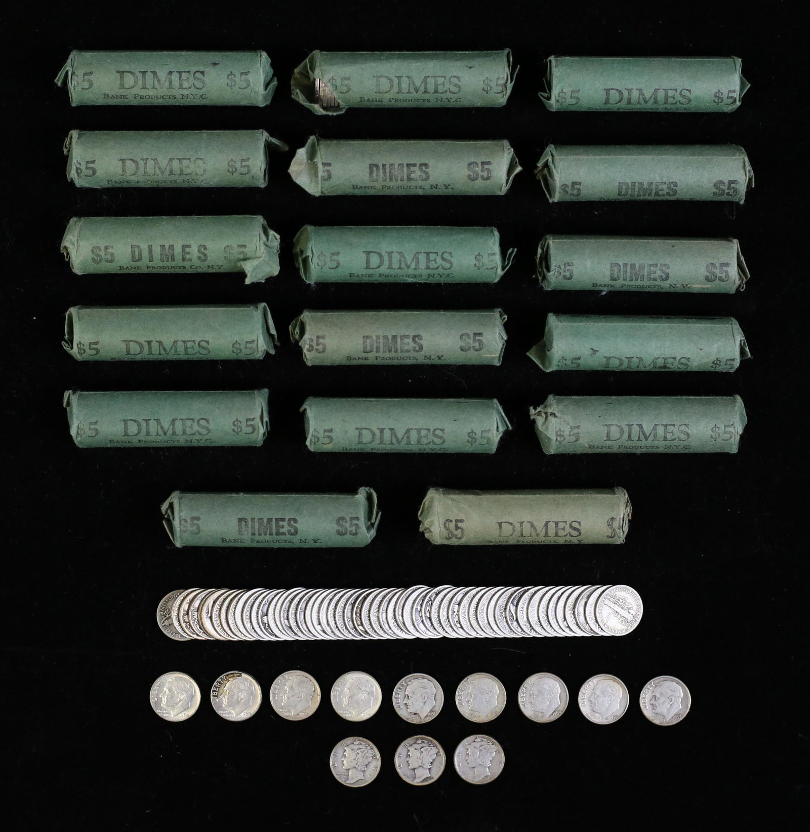 912 Silver Roosevelt And Mercury Dimes (1 of 8)