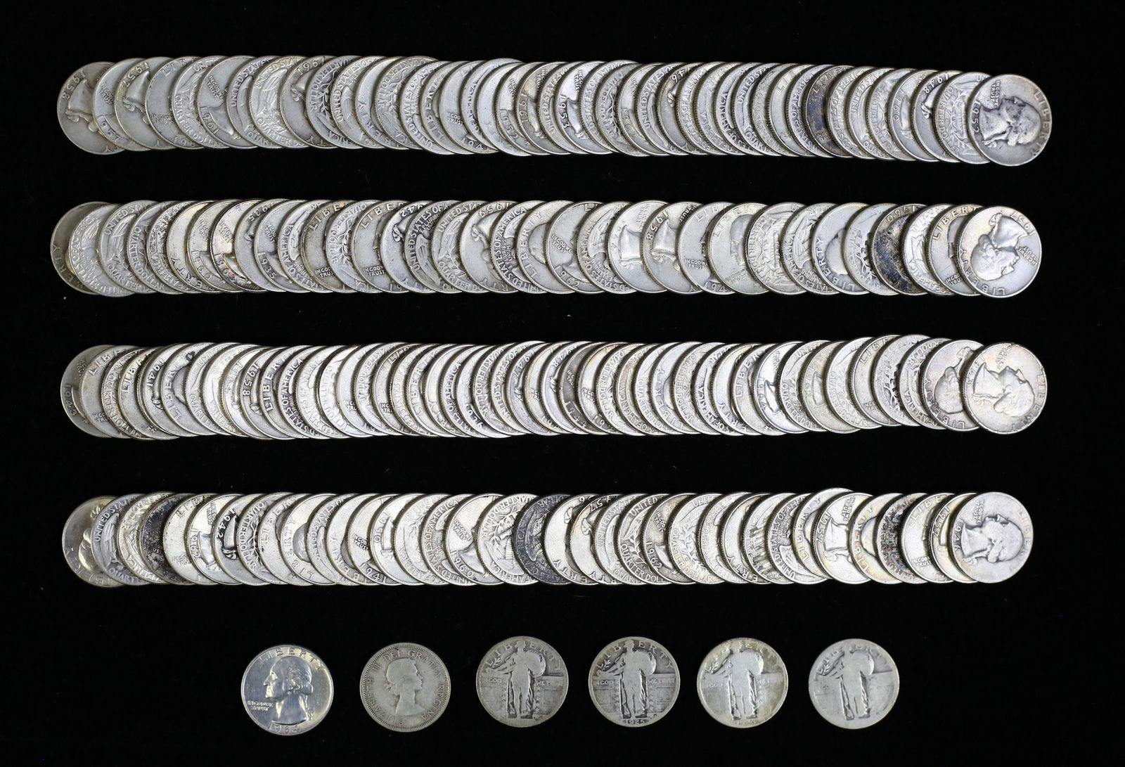 US Silver Washington And Standing Liberty Quarters (1 of 8)