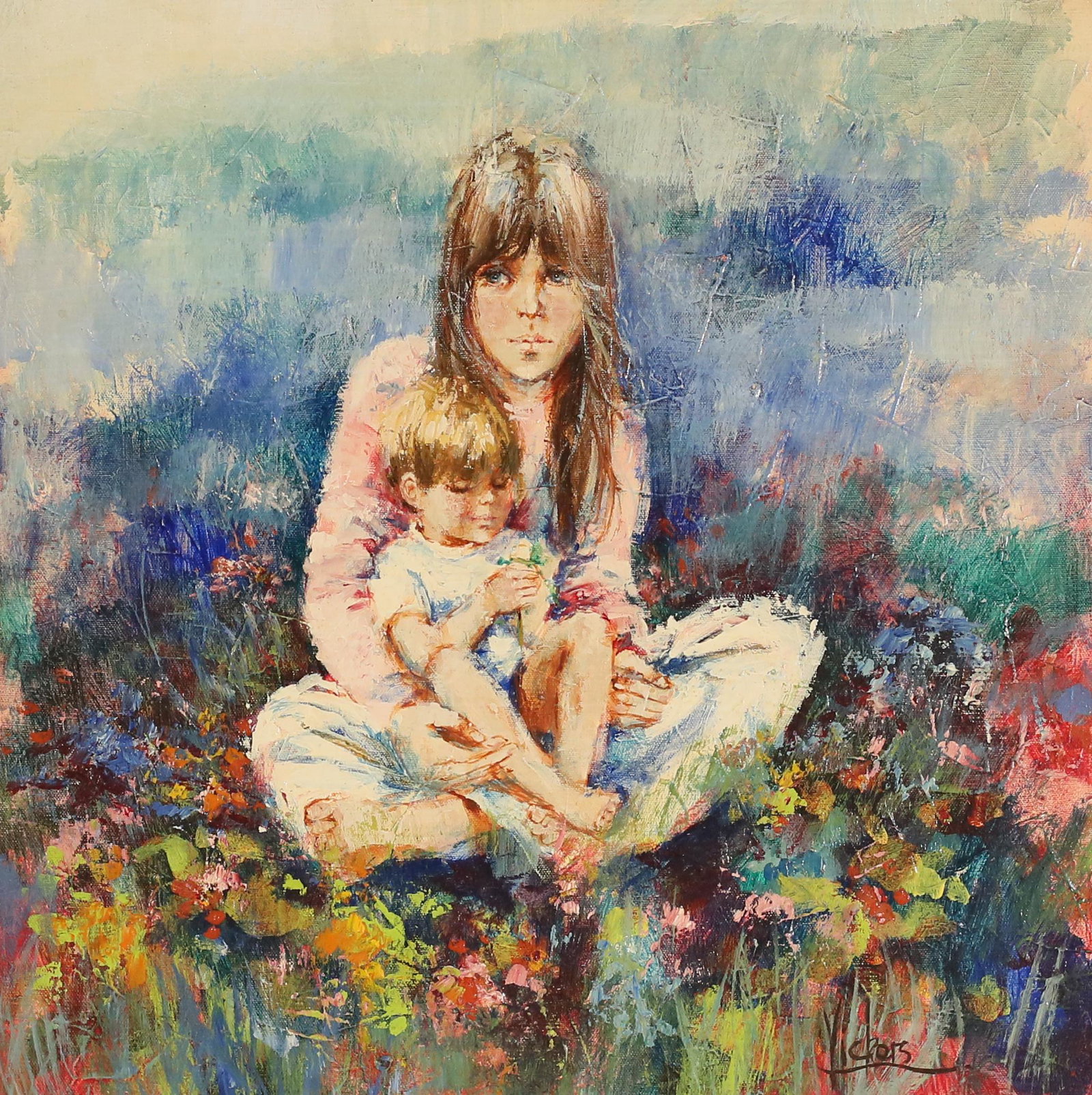 Mary Vickers Oil on Canvas Mother and Child (1 of 6)