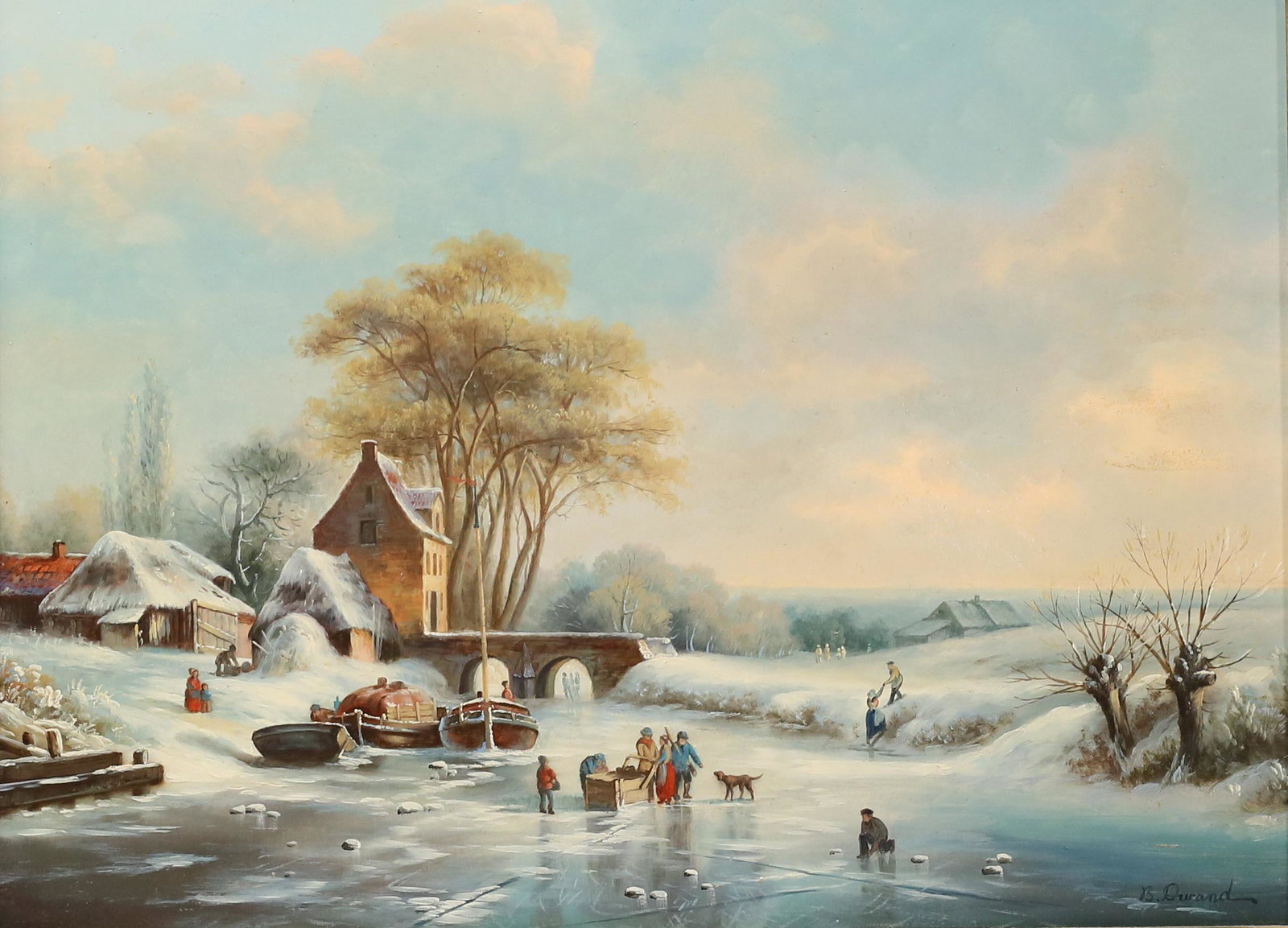 B. Durand Oil on Wood Panel Tilburg Winter (1 of 5)