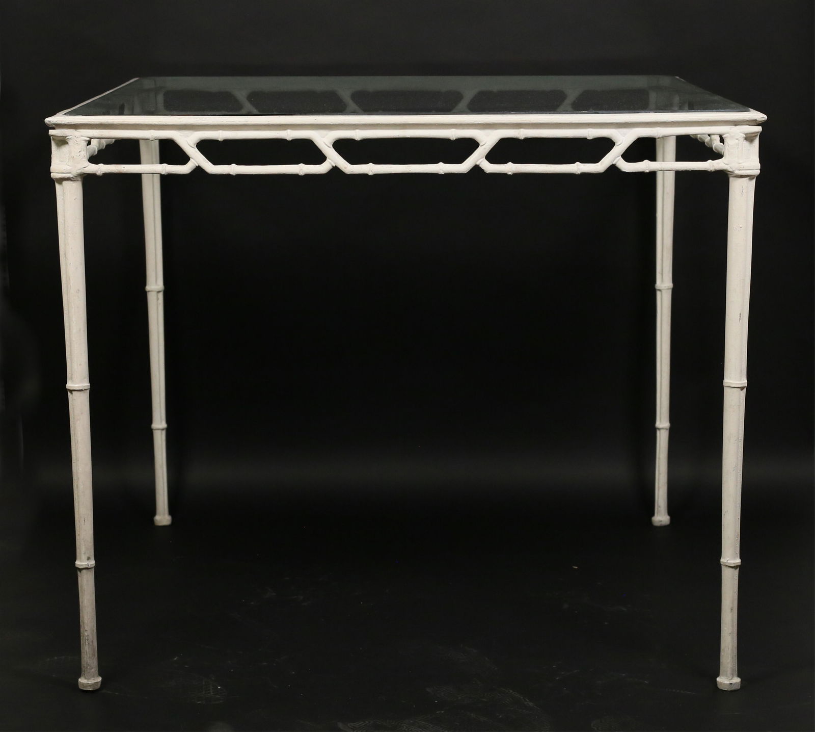 Hollywood Regency Metal Bamboo Form Outdoor Table (1 of 10)