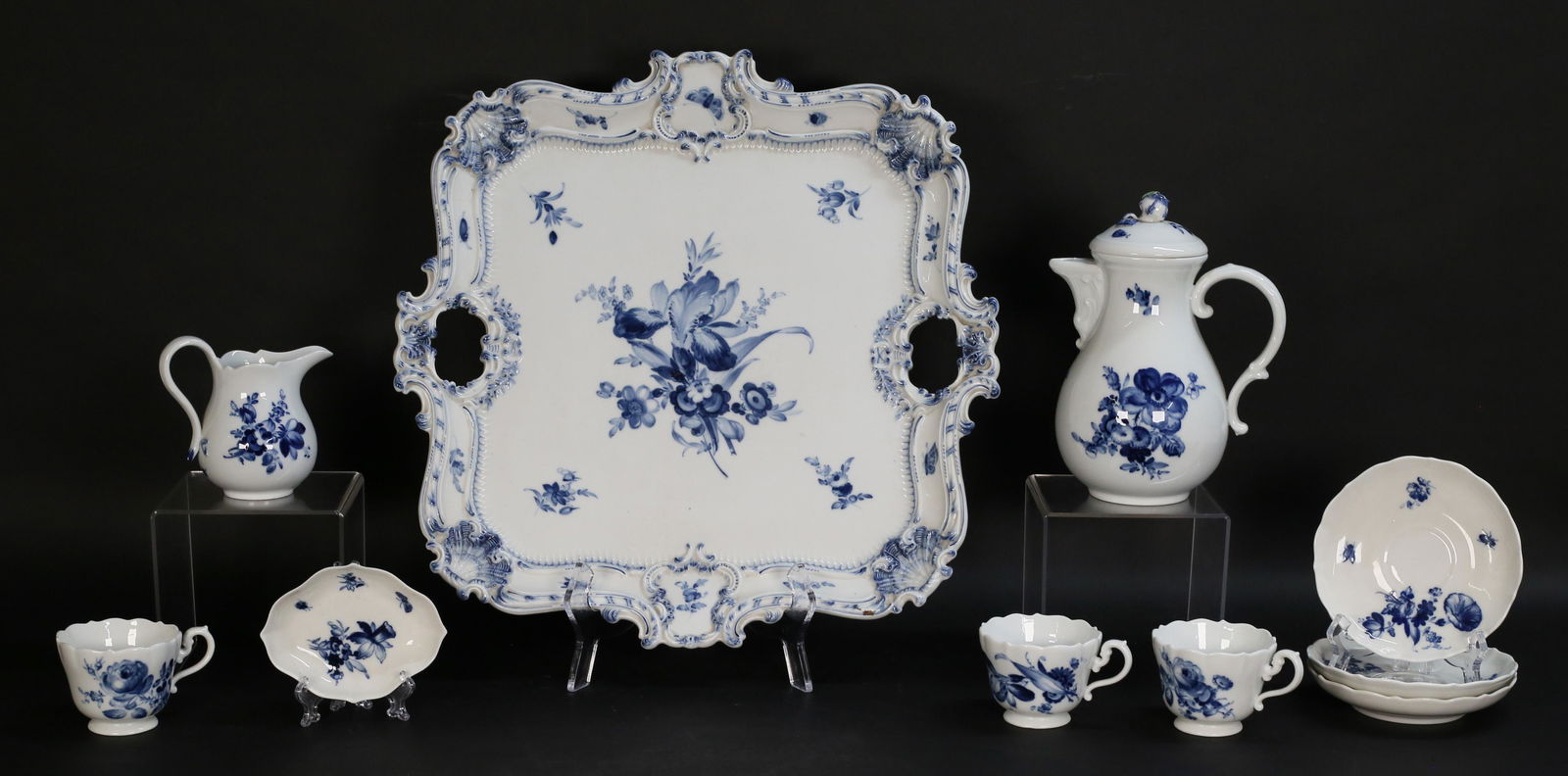 10 Piece Meissen Blue Flowers Porcelain Demitasse (1 of 20)