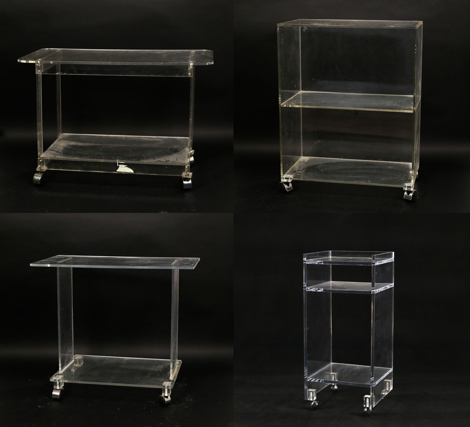 Four Mid Century Modern Acrylic or Lucite Stands (1 of 20)