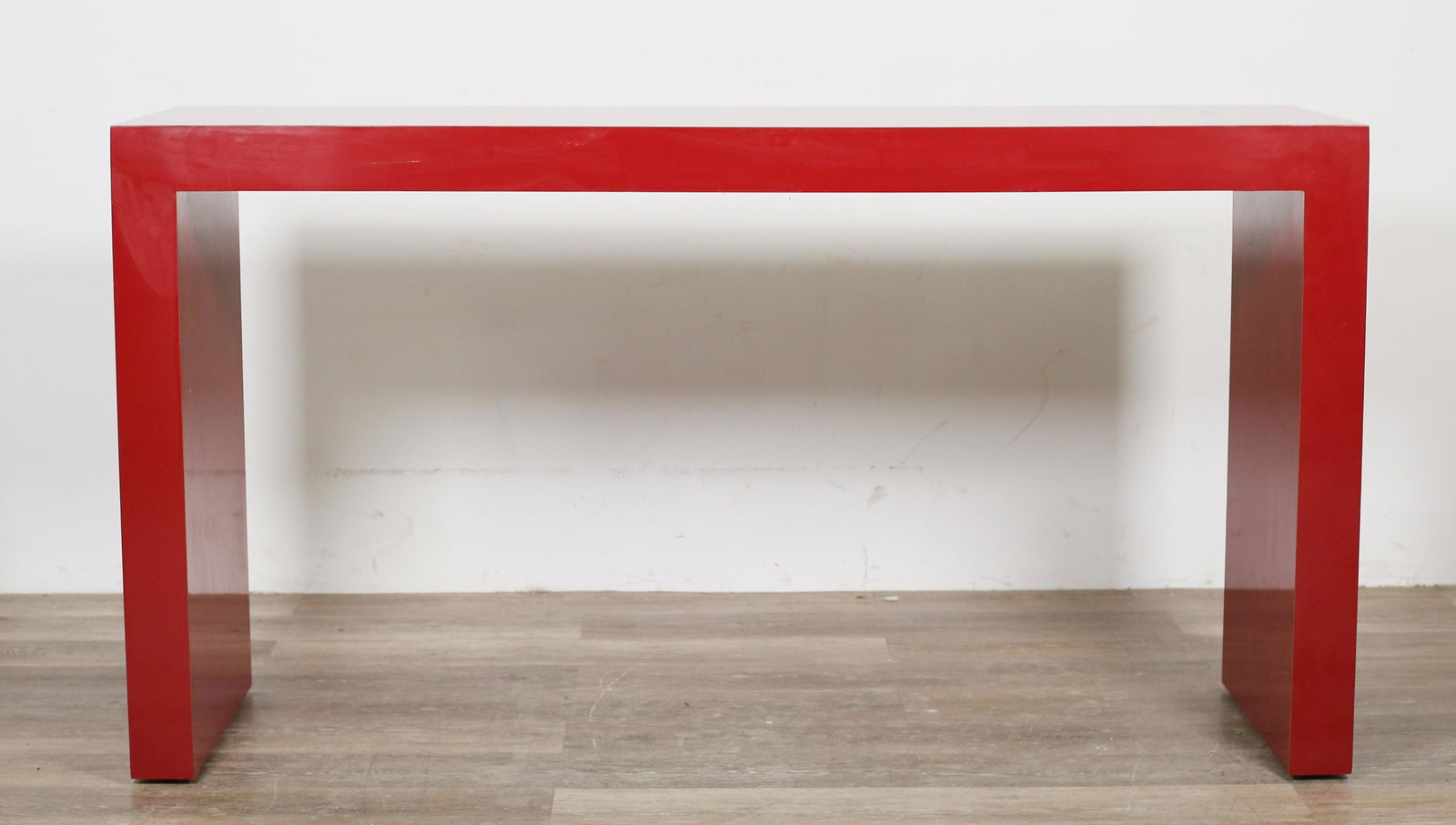 Mid Century Parsons Style Red Laminate Console (1 of 9)