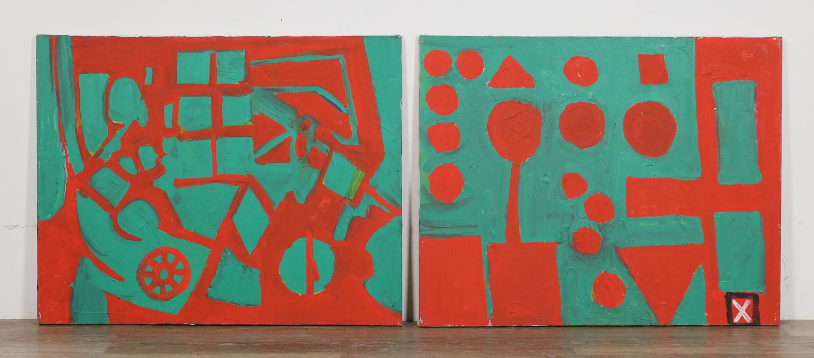 Pair of Ron Rice Acrylics on Canvas 2D Plant (1 of 9)