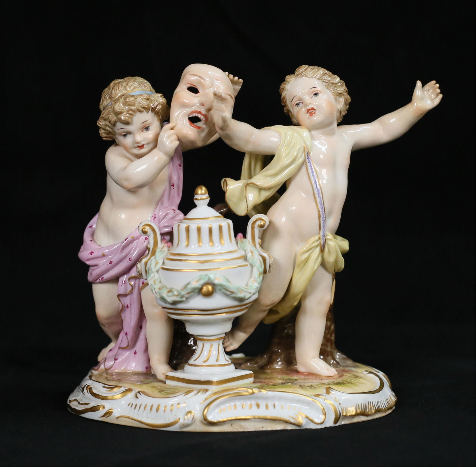 Meissen Porcelain Figure Group Cherubs With Mask (1 of 9)