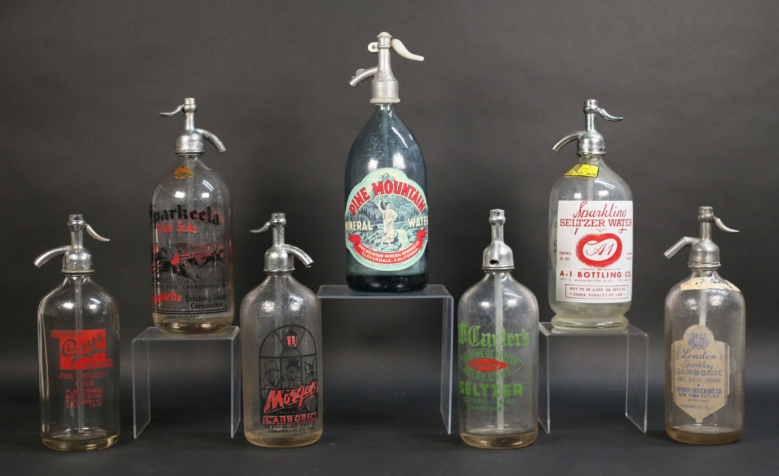 7 Vintage Glass Seltzer Bottles California & NY (1 of 20)