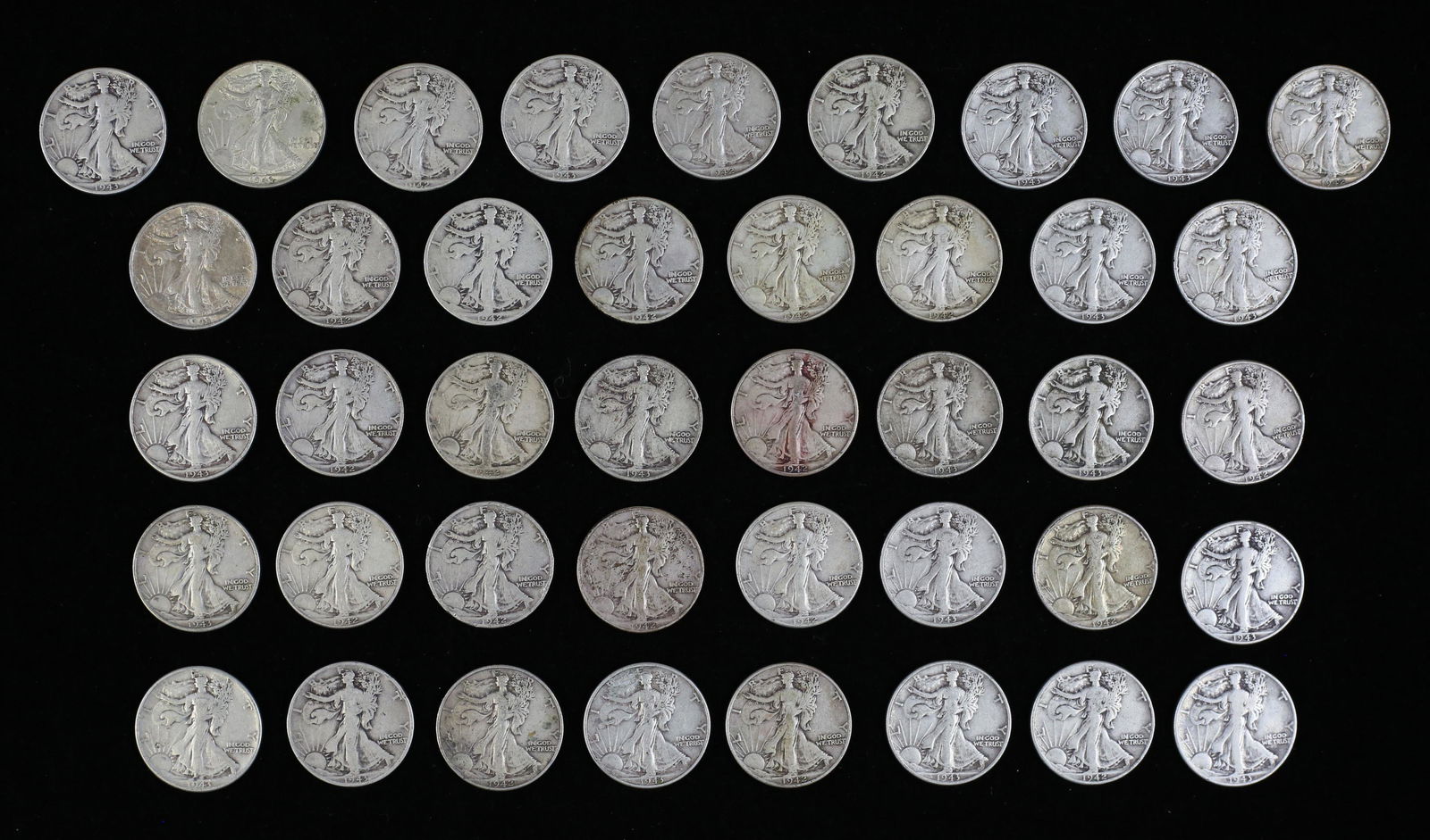 41 Walking Liberty Half Dollars (1 of 8)