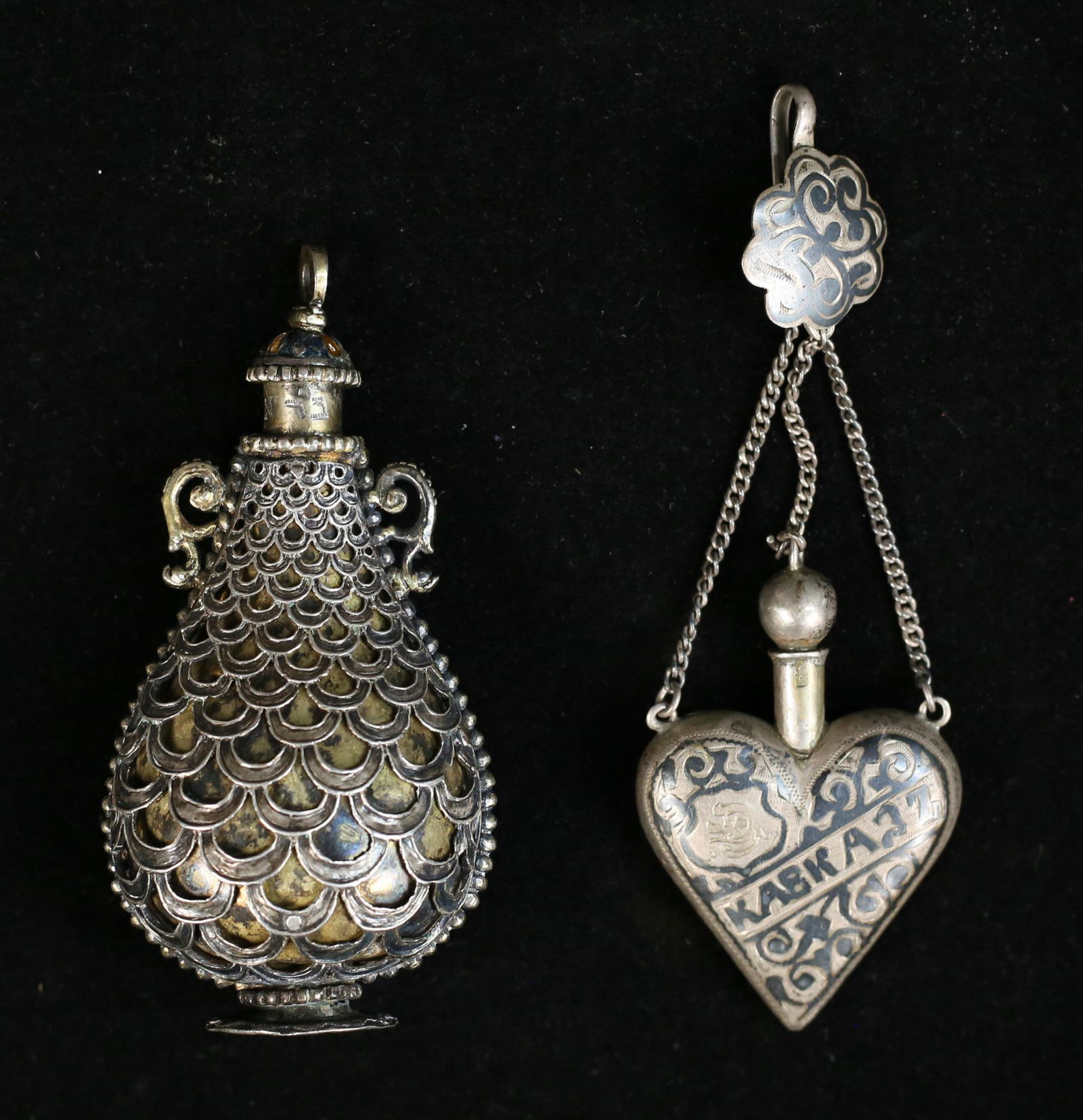 2 Silver Scent Bottles Including Russian (1 of 16)