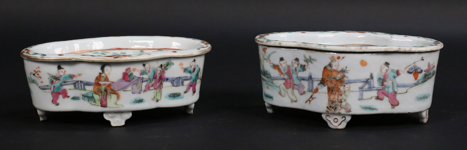 Pair of Chinese Porcelain Cricket Cages (1 of 15)