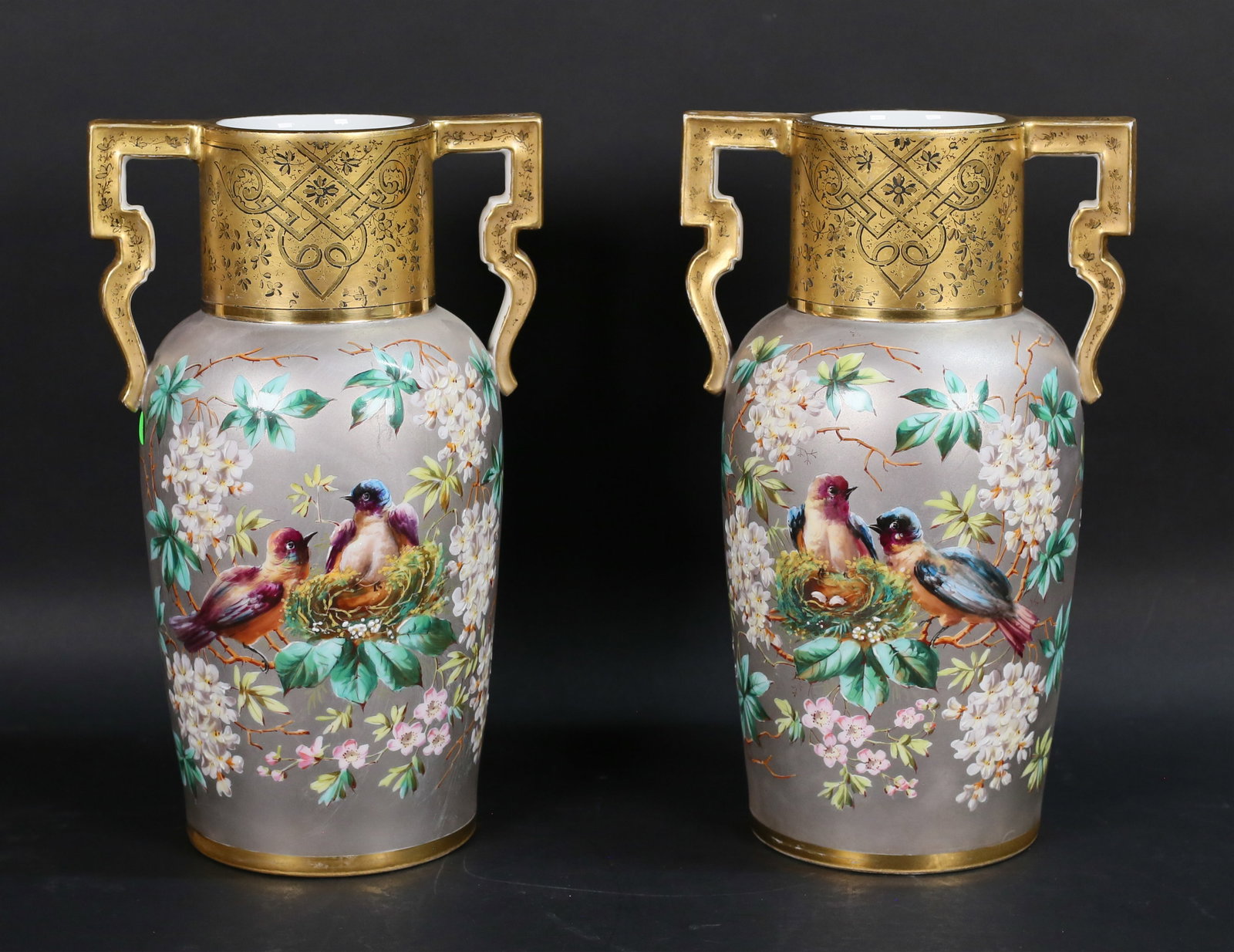 Pair of Hand Painted Porcelain Vases (1 of 16)