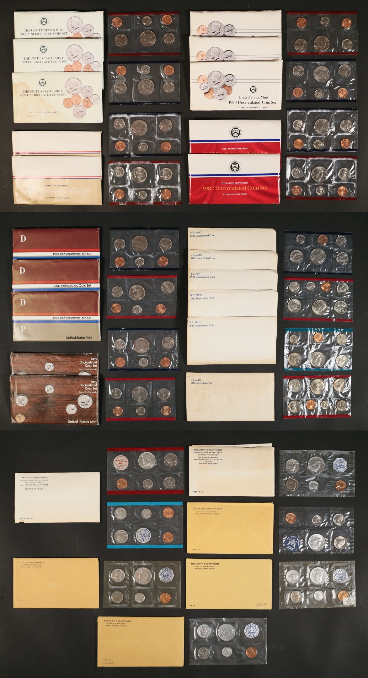 27 U.S. Mint Uncirculated Coin Sets 1960s & 1980s (1 of 20)