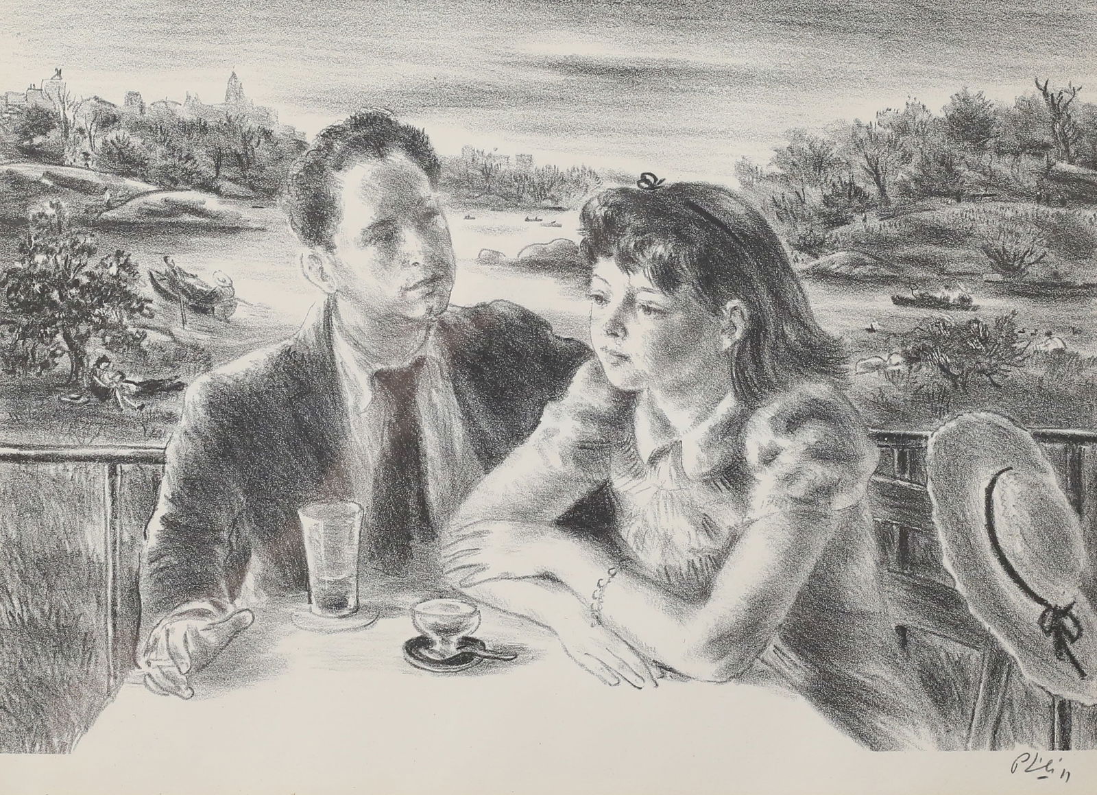 Robert Philipp Lithograph By The Lake (1 of 5)