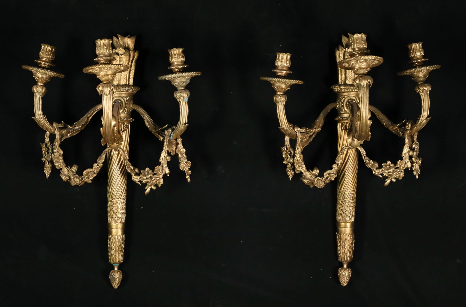 Pair Henri Vian Style Gilt Bronze Quiver Sconces (1 of 20)