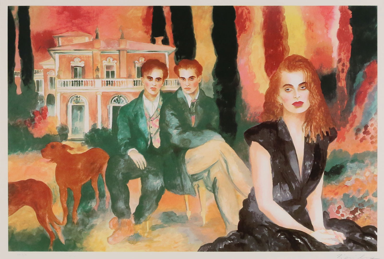 Joanna Zjawinska Serigraph Tara: Joanna Zjawinska (Poland / American, 1950-). Printer's proof serigraph, Tara. Pencil signed lower right and numbered P.P. 5/5 in pencil lower left. 25 1/2" x 37 1/4" (with frame 35 7/8" x 45 1/2"). Ch