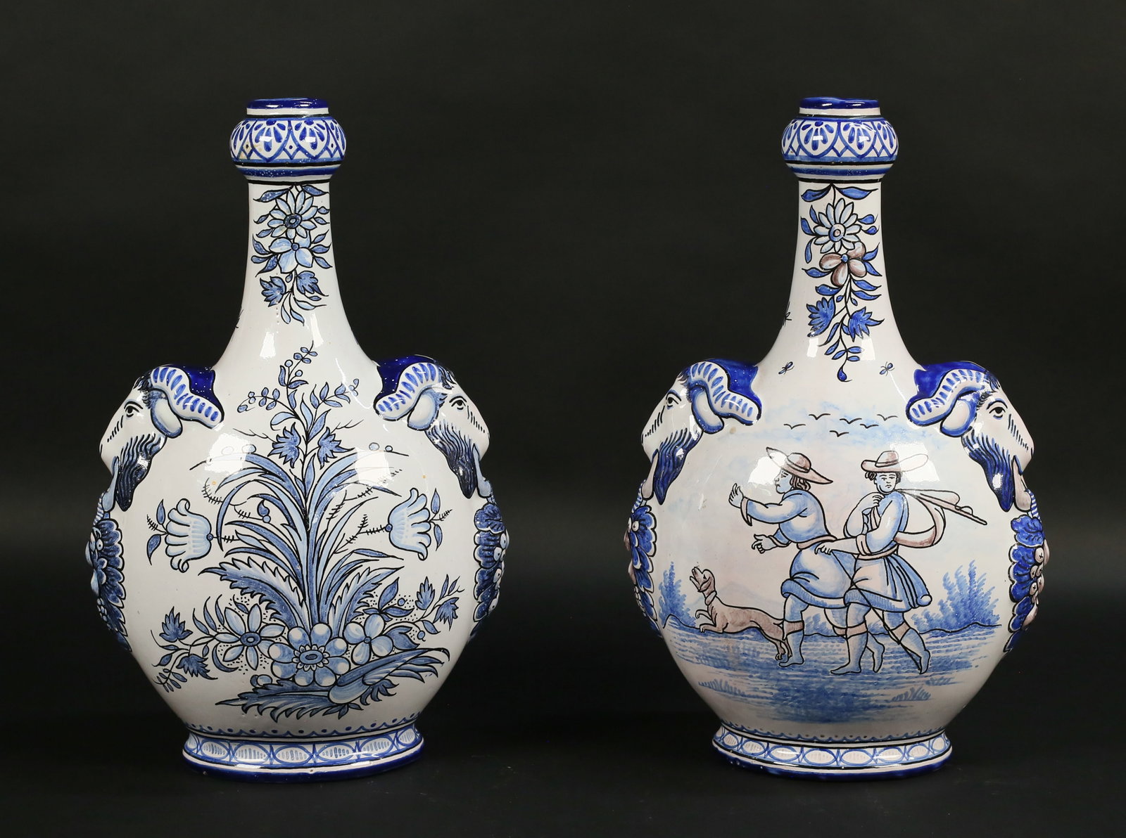 Pair of A. Montagnon French Faience Vases (1 of 18)