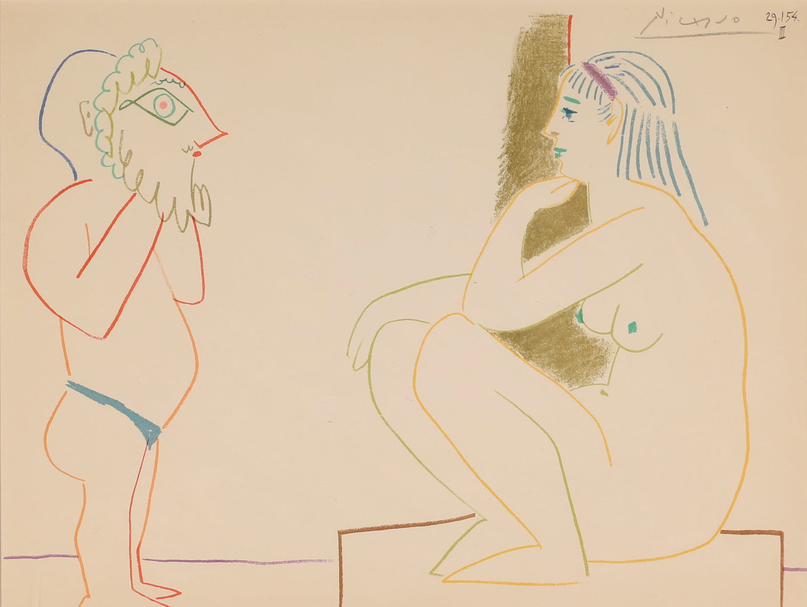 After Pablo Picasso Lithograph Comedie Humaine III (1 of 7)